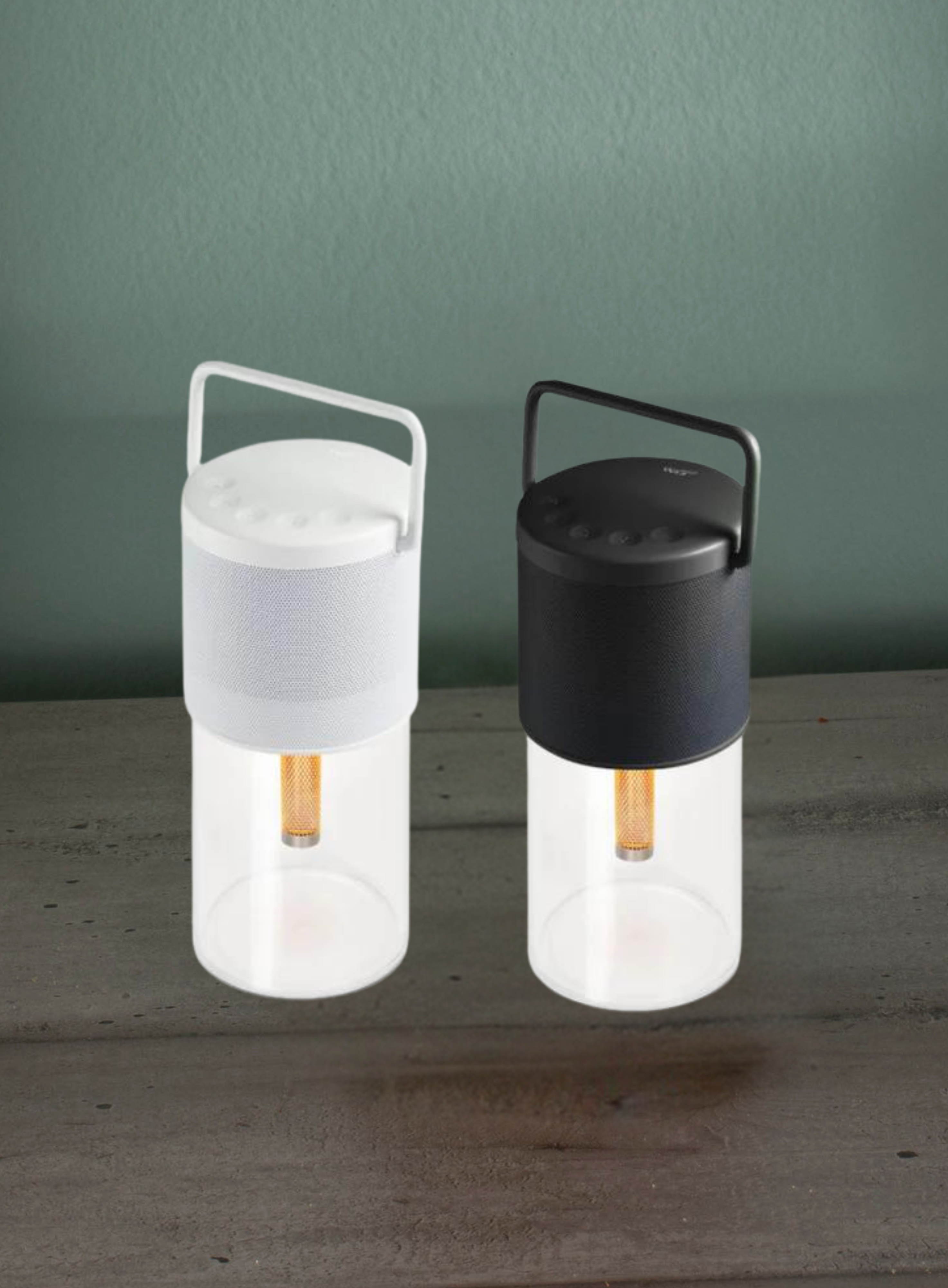 Altoparlante Bluetooth con funzione powerbank. Luce LED calda effetto lanterna. Bianco. WD Lifestyle Firefly