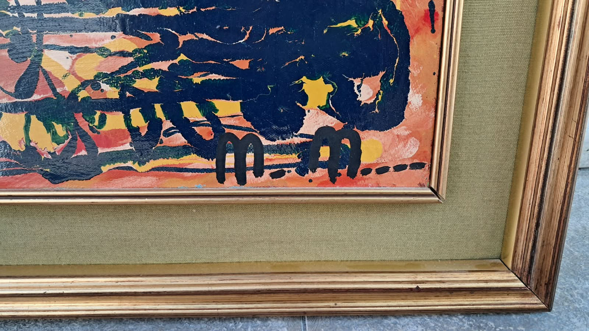 Quadro 83×103 cm con cornice olio su tela firmato